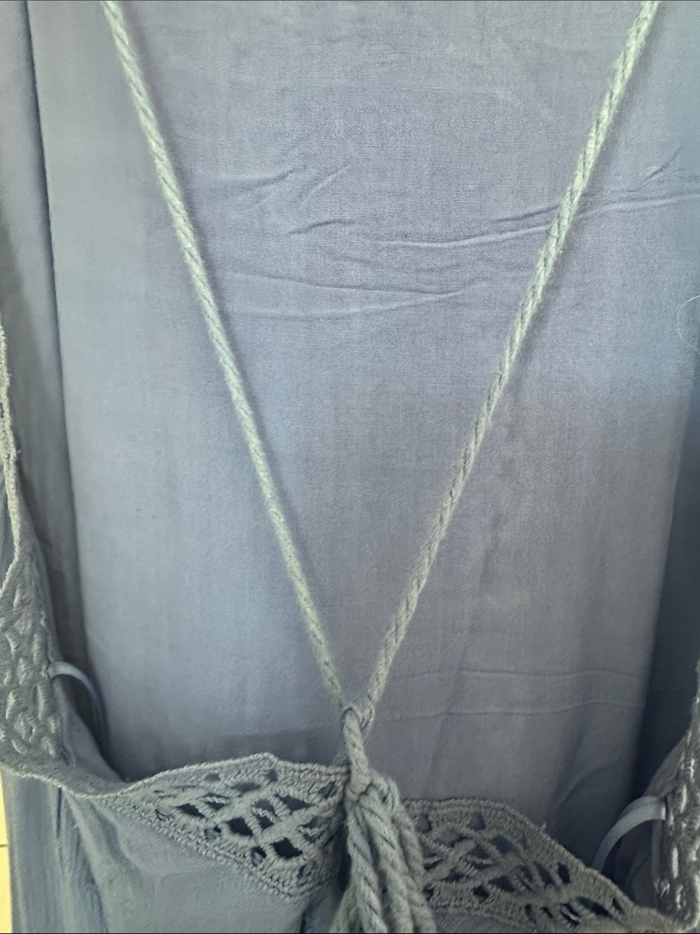 Lush Light Blue Crochet-Trim Spaghetti Strap Maxi Dress - Picture 5 of 9